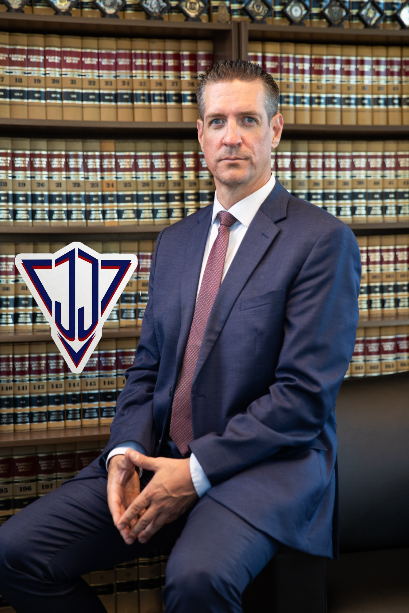 Jared Jordan in his law library